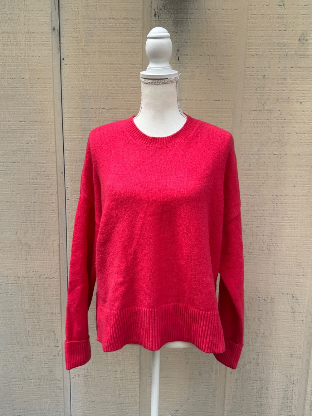 Classic Crewneck Sweater in Bright Red